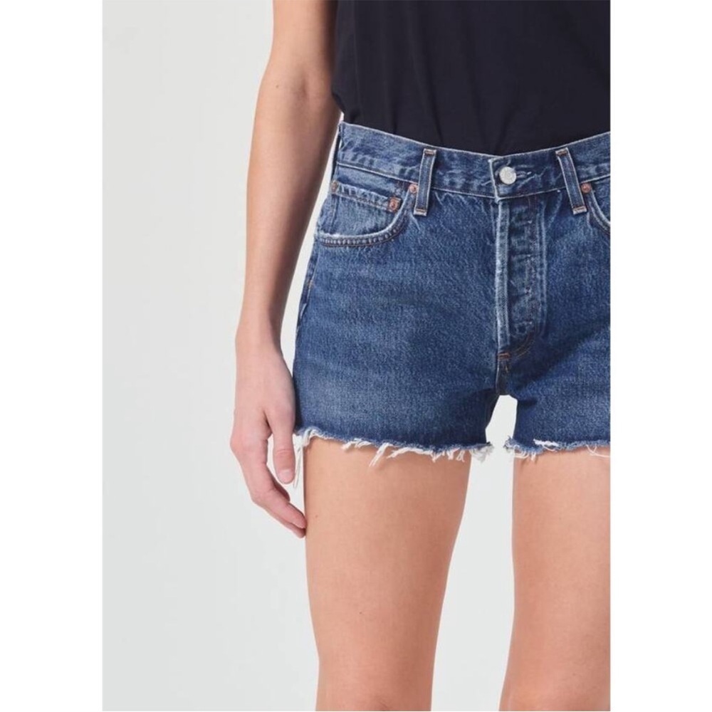 AGOLDE parker vintage cut off shorts caution dark wash denim jorts size 28 - Picture 4 of 16